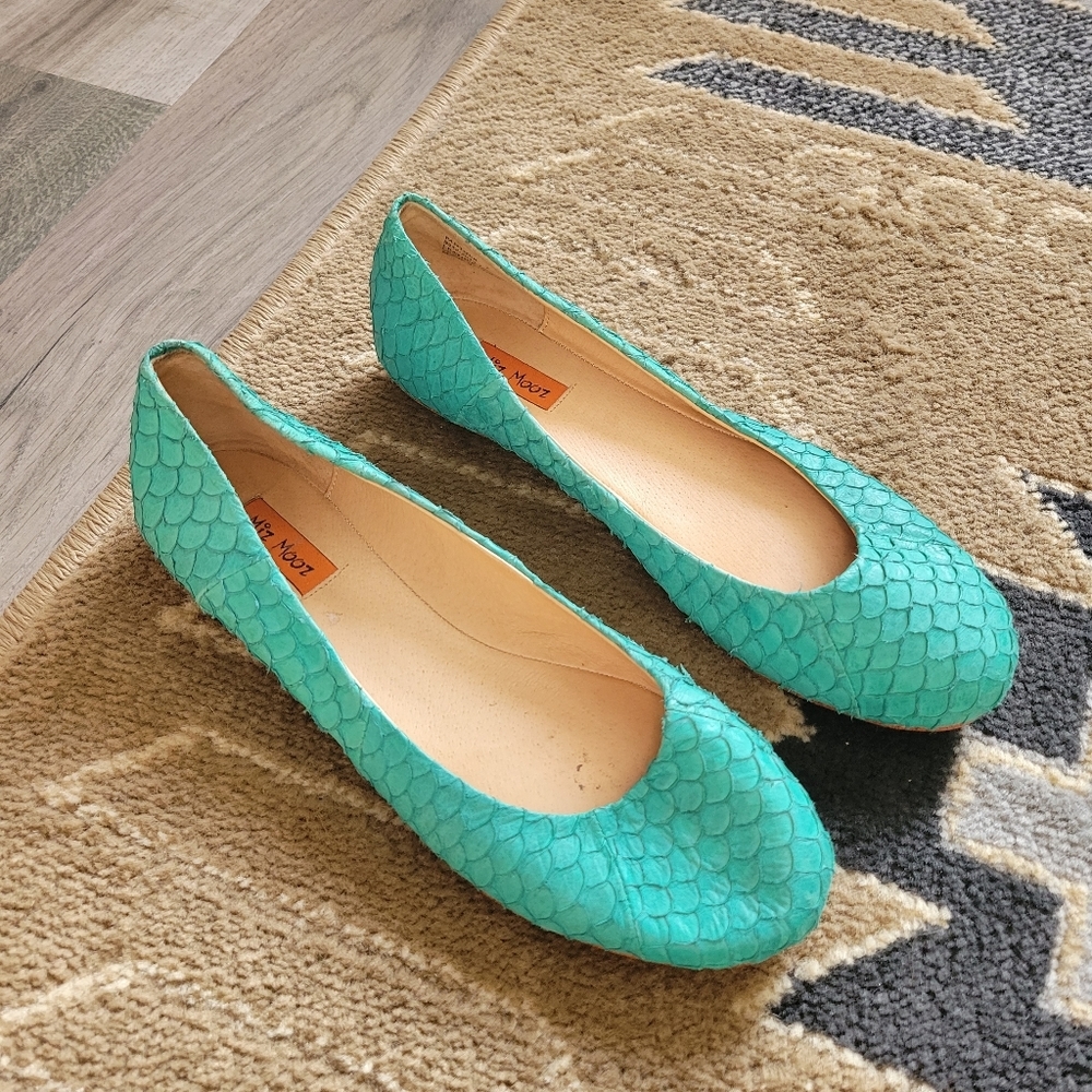 Miz Mooz Green Leather Flats